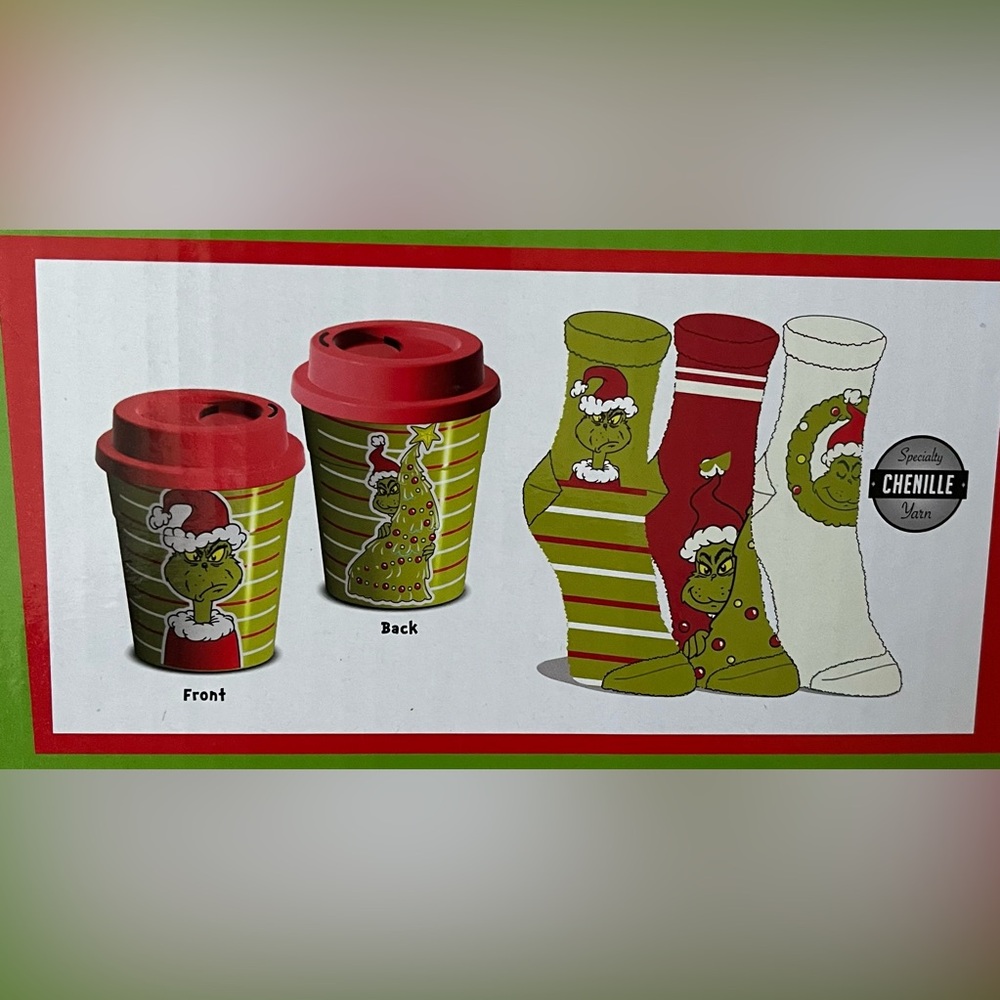 The Grinch Socks and Travel Mug Combo